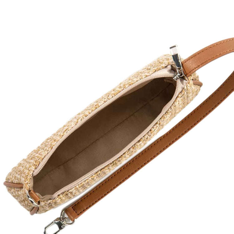 Women Woven Bag Single Shoulder Armpit Hundreds of Straw Bag(Khaki)
