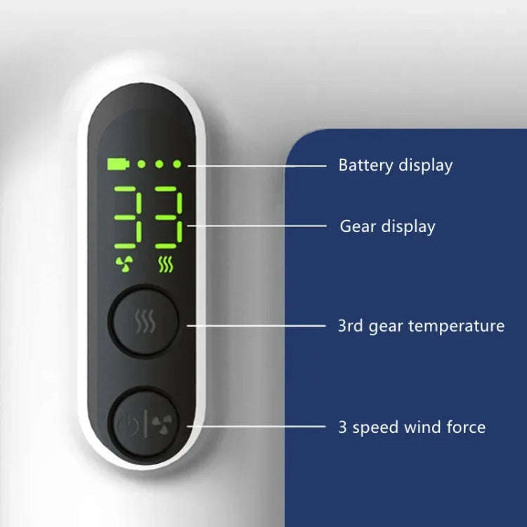 Wireless Rechargeable Hair Dryer with 3 Levels Wind Speed/ Temperature Adjustable(White)