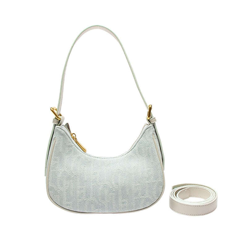 Denim Women Bag Underarm Single Shoulder Handbag Tote Niche Dumpling Bag(Light Denim Color)