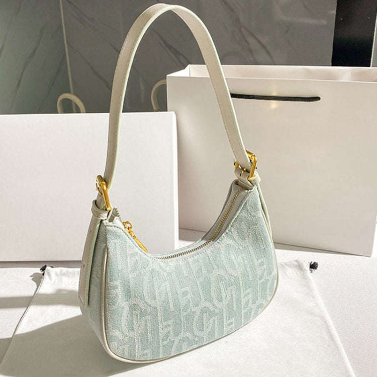 Denim Women Bag Underarm Single Shoulder Handbag Tote Niche Dumpling Bag(Light Denim Color)