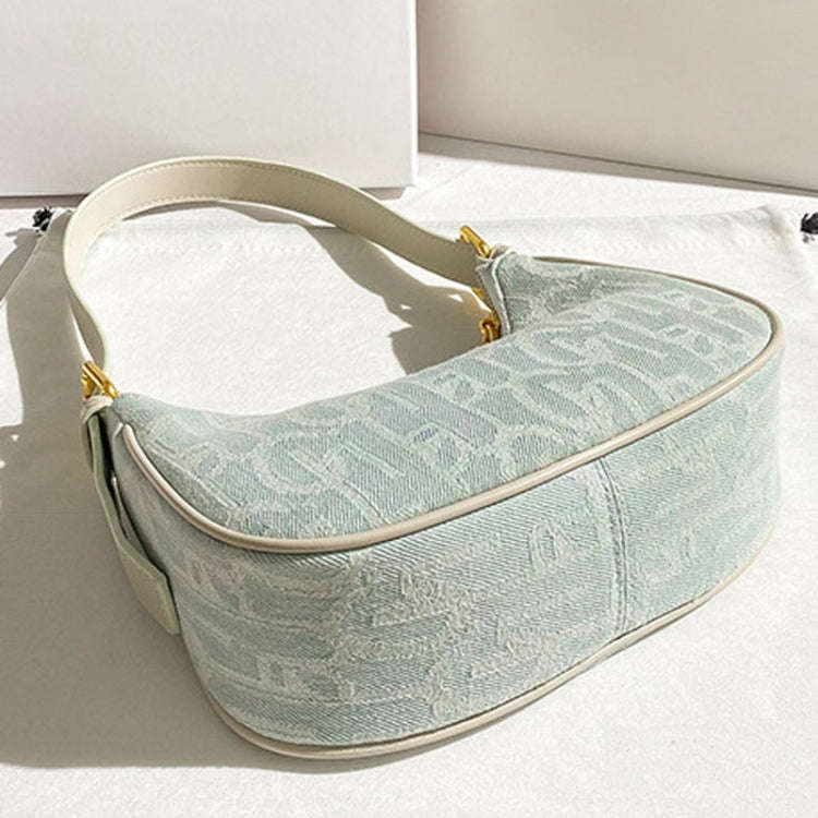 Denim Women Bag Underarm Single Shoulder Handbag Tote Niche Dumpling Bag(Light Denim Color)