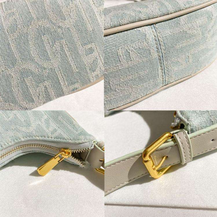 Denim Women Bag Underarm Single Shoulder Handbag Tote Niche Dumpling Bag(Light Denim Color)