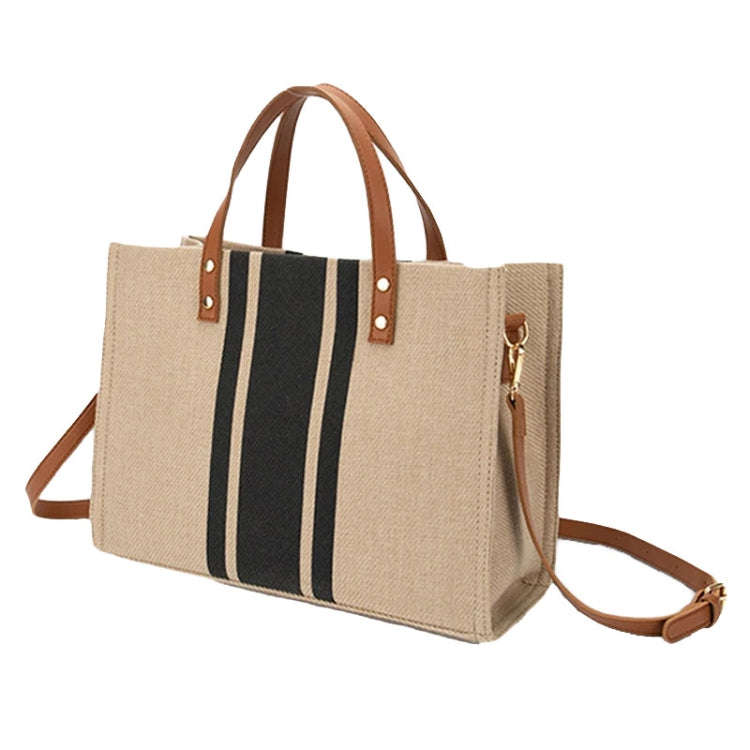 Women Handbag Briefcase Large Capacity Canvas Crossbody Bag, Color: Black