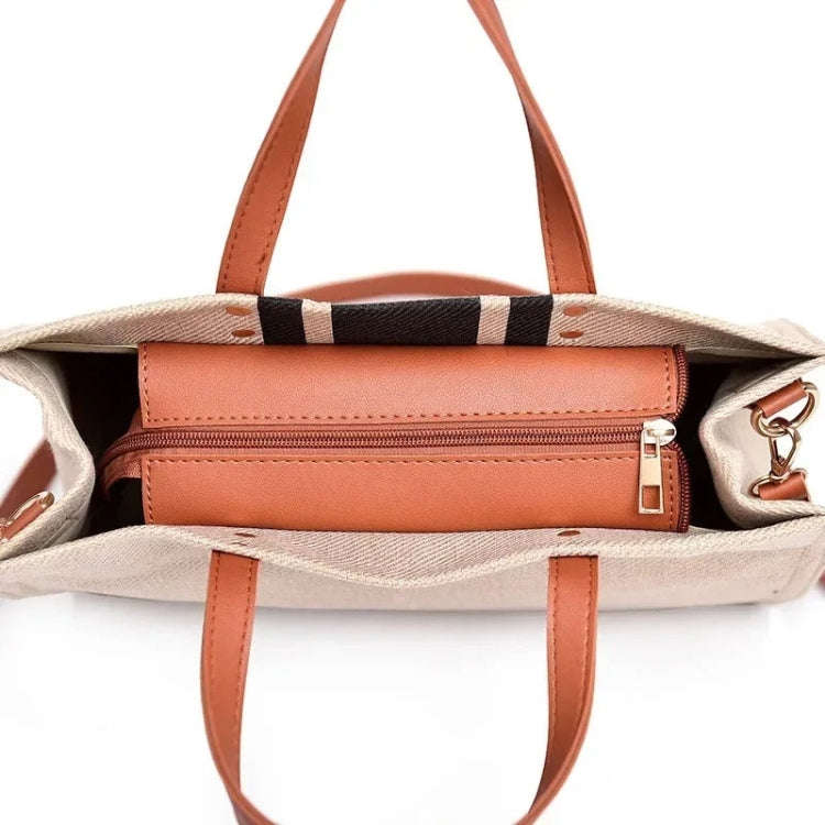 Women Handbag Briefcase Large Capacity Canvas Crossbody Bag, Color: Zipper Model Black