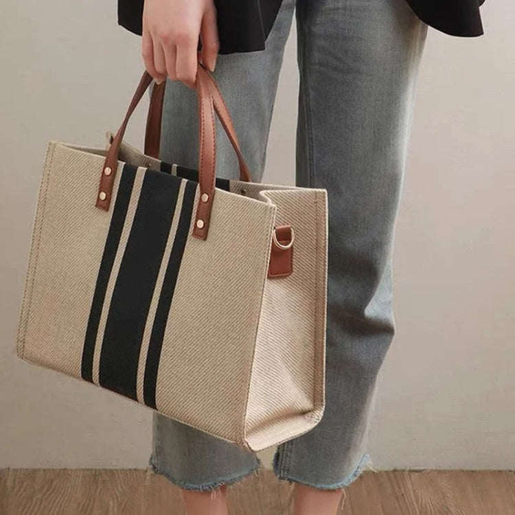 Women Handbag Briefcase Large Capacity Canvas Crossbody Bag, Color: Zipper Model Black