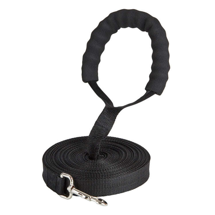 2.5cm x 10m Pet Tracking Dog Collar Leash Dog Training Lengthened Traction Leash(Black)