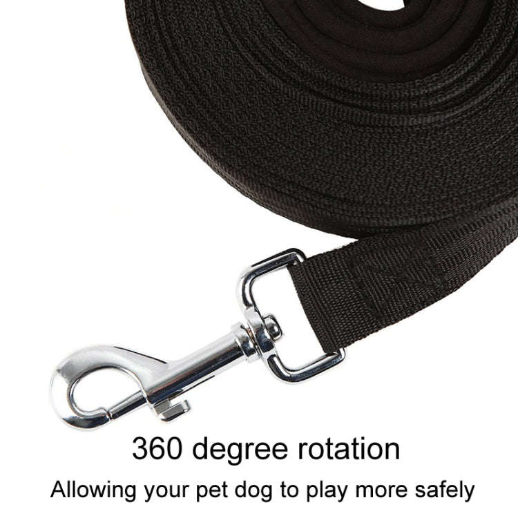 2.5cm x 10m Pet Tracking Dog Collar Leash Dog Training Lengthened Traction Leash(Black)
