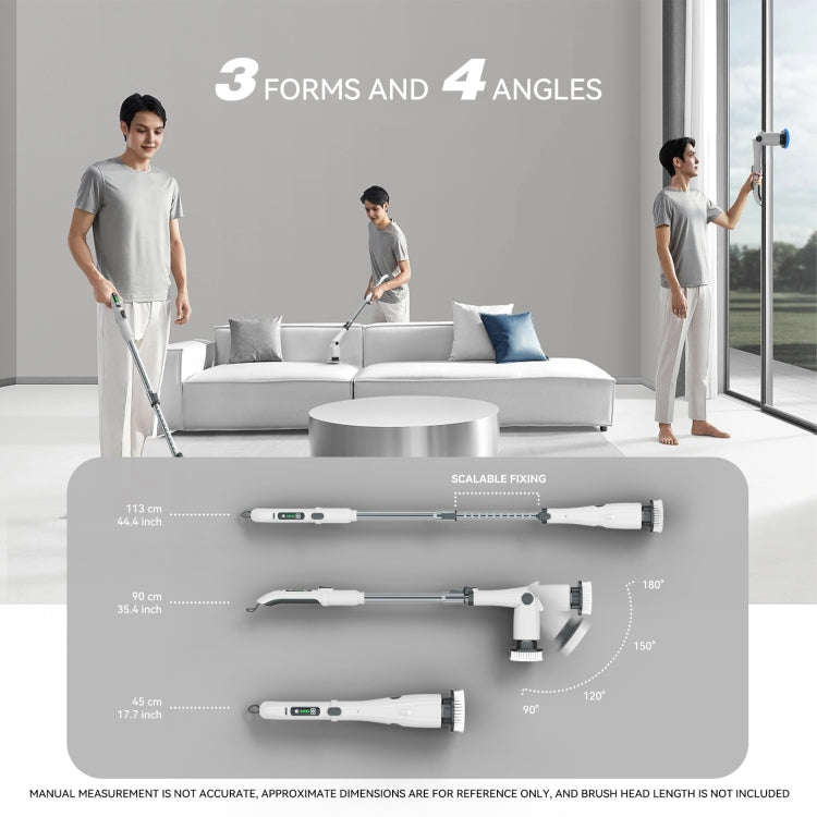 Multifunctional Long and Short Dual Purpose Electric Cleaning Brush Kitchen Bathroom Window Floor...