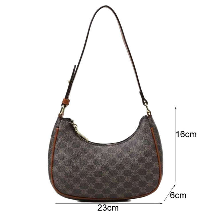 Women Summer Versatile PU Leather Tote Crescent Shoulder Bag Niche Design Underarm Bag(White)