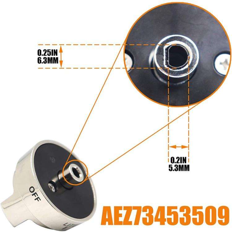 Oven Stove Knob Assembly For AEZ73453509/AEZ72909008(Silver)