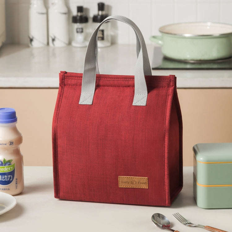 Vertical Tote Cationic Bento Warm Bag Lunch Box Bag(Wine Red)