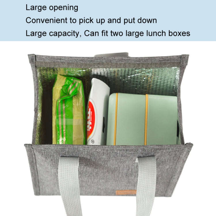 Vertical Tote Cationic Bento Warm Bag Lunch Box Bag(Black)