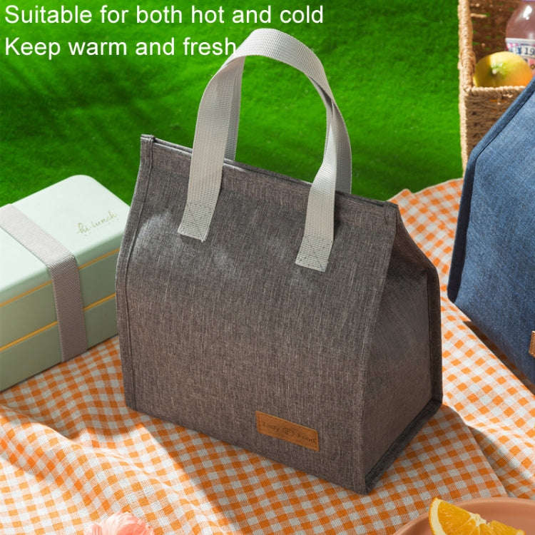 Vertical Tote Cationic Bento Warm Bag Lunch Box Bag(Navy)