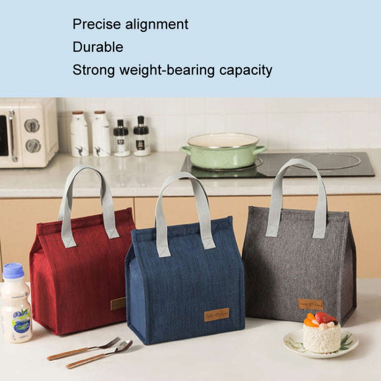 Vertical Tote Cationic Bento Warm Bag Lunch Box Bag(Navy)