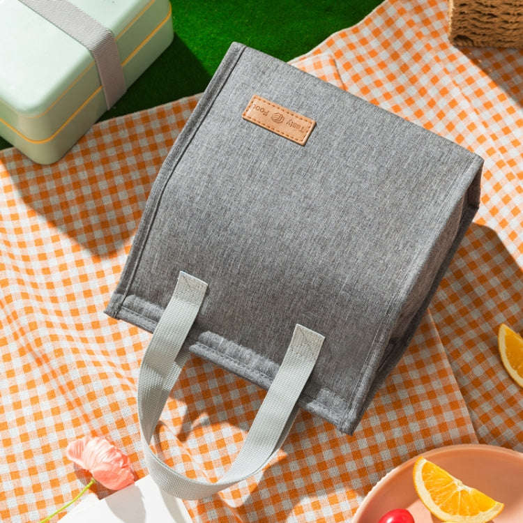 Vertical Tote Cationic Bento Warm Bag Lunch Box Bag(Navy)