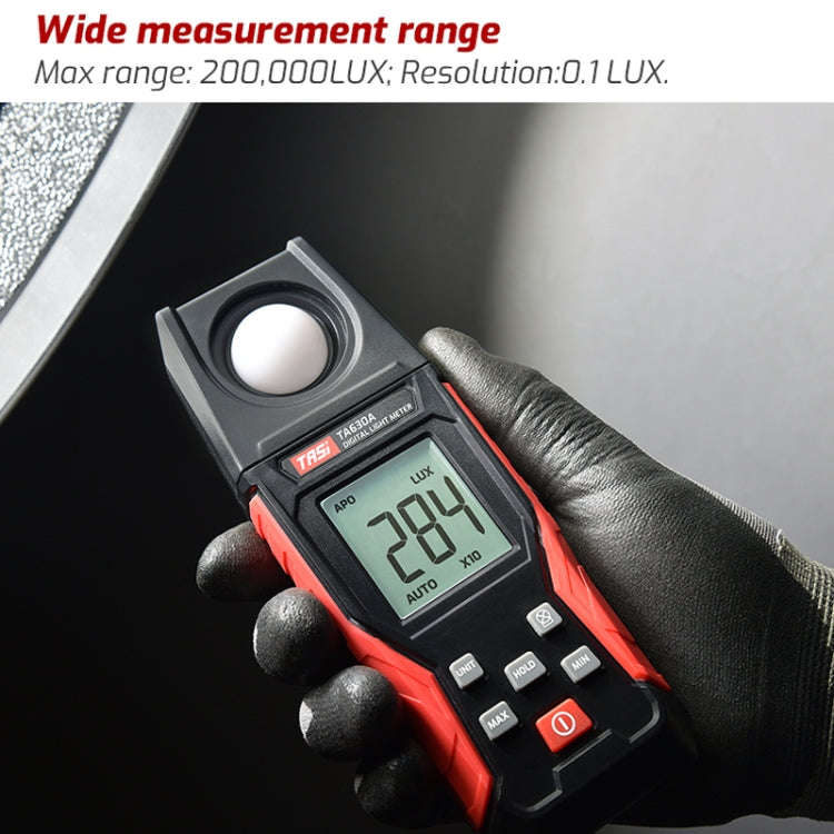 TASI TA630A Integrated Digital Light Meter Illuminance Lux Meter Backlight LCD Display 0.1-200000...