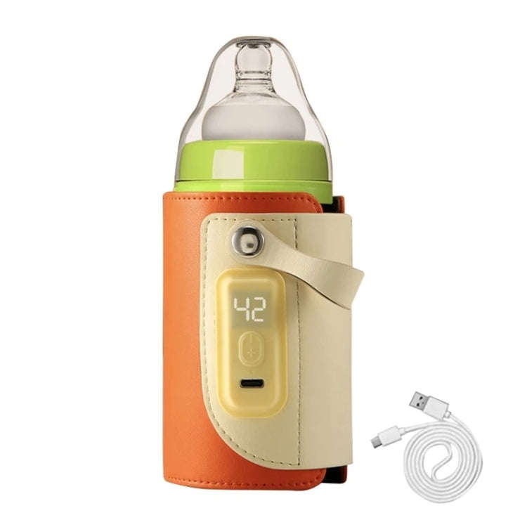 Baby Bottle Warmer Cover Outdoor Portable Milk Water Heater(Orange)