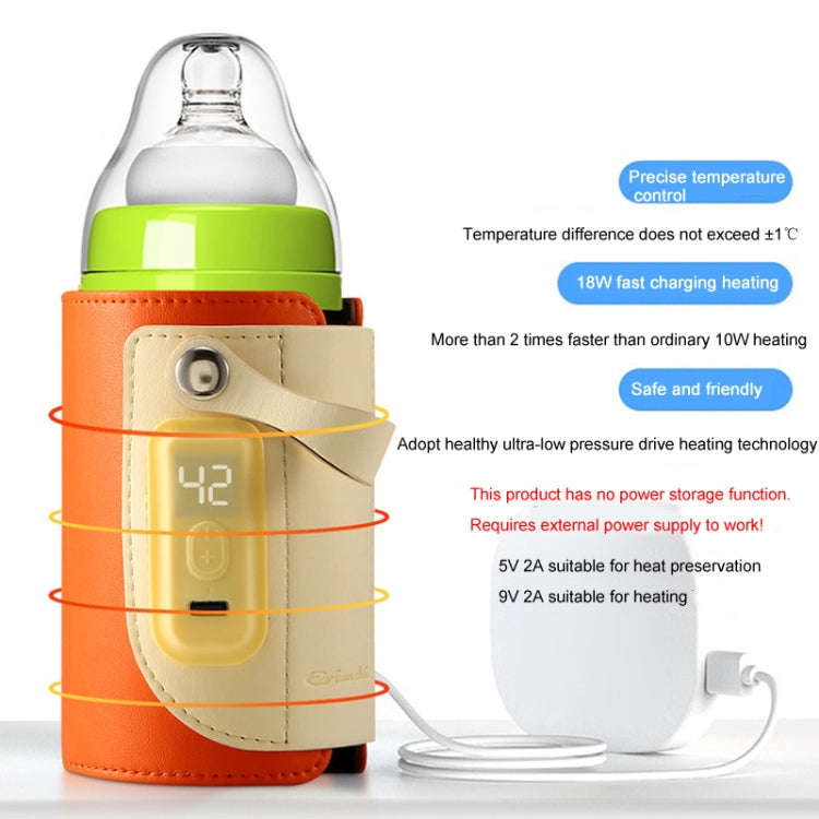 Baby Bottle Warmer Cover Outdoor Portable Milk Water Heater(Orange)