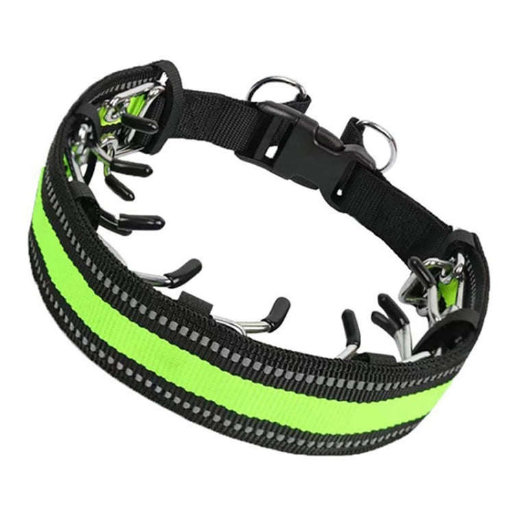 Pet Training Stimulating Chain Collar Anti-Burst Punch Dog Corral, Size: XL(Grass Green)