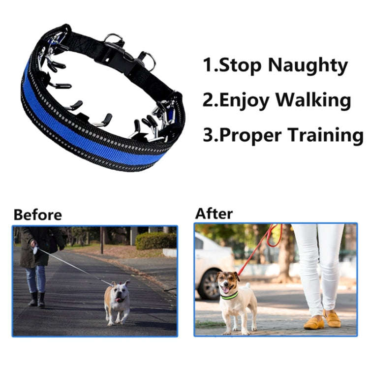 Pet Training Stimulating Chain Collar Anti-Burst Punch Dog Corral, Size: L(Grass Green)