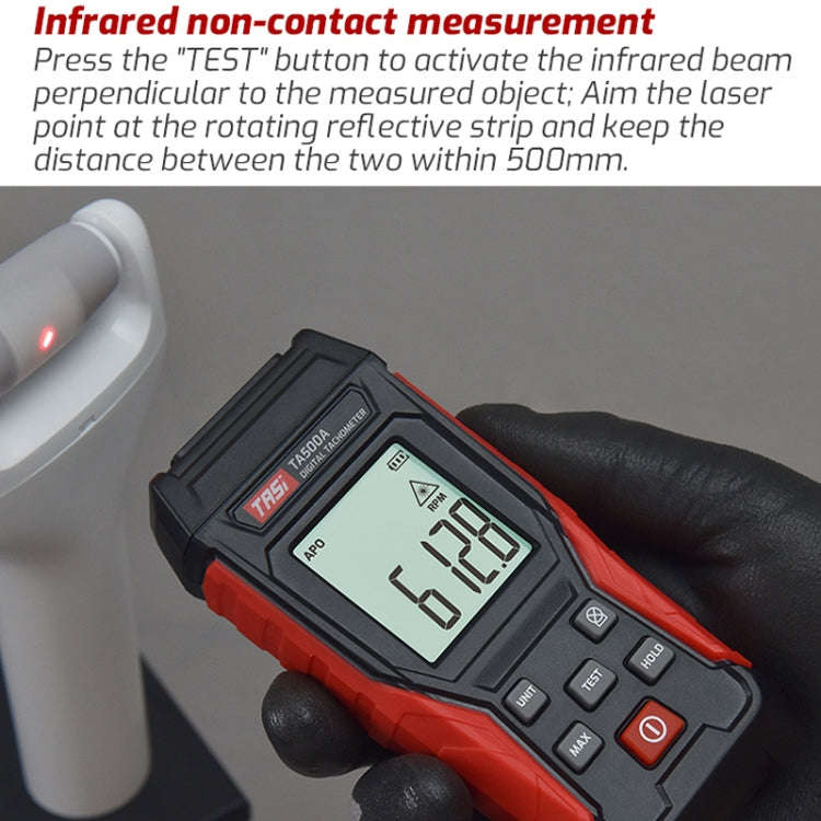 TASI TA500A Optical Measurement Laser Tachometer Digital Display Measuring Speed Meter