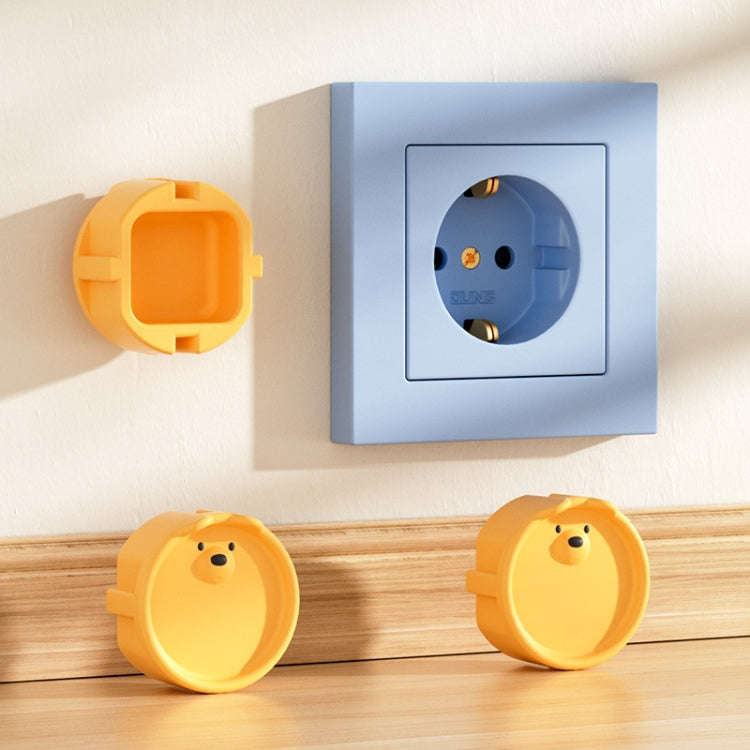 EU Plug Socket Silicone Cover Children Anti-electric Shock and Dustproof Protective Cover(Yellow)