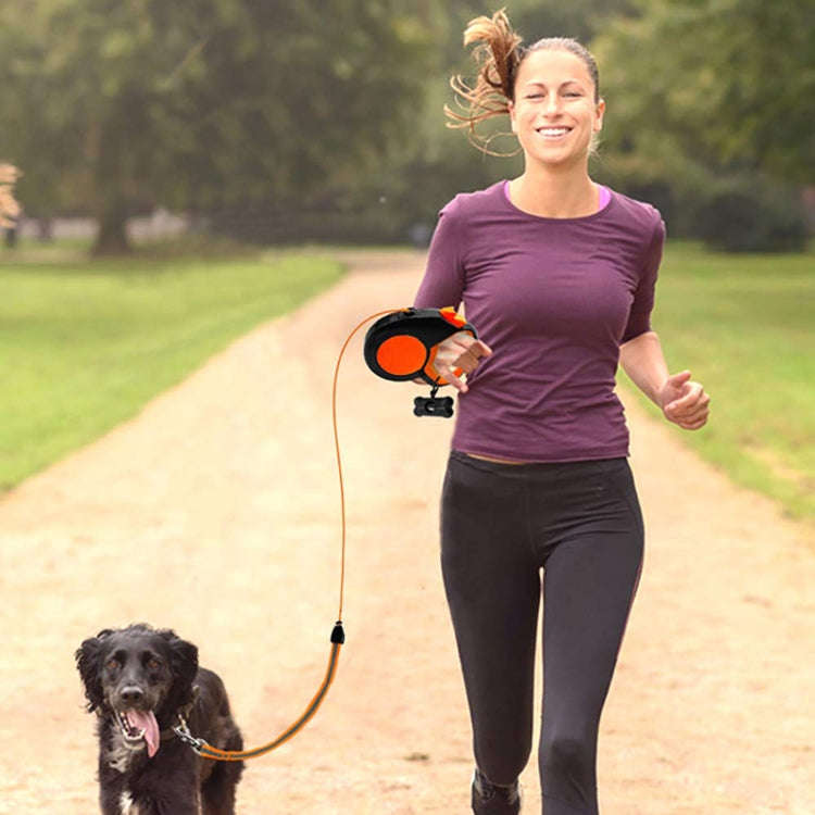 8m Pet Automatic Retractable Towing Leash Night Reflective Dog Walking Tractor(Orange)