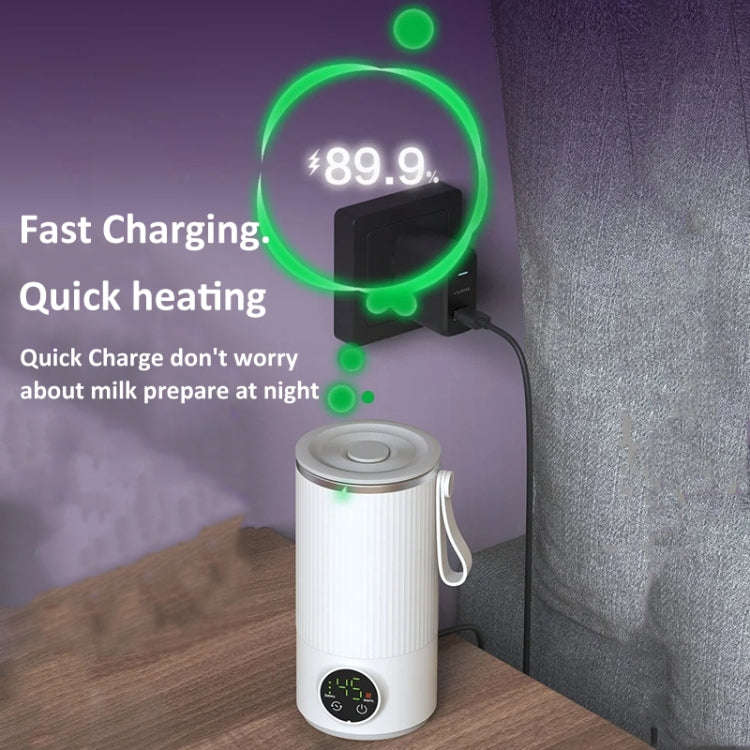 Wireless Milk Warmer Heating Mixing Cup for Coffee / Cereal / Medicine Preparation(White)