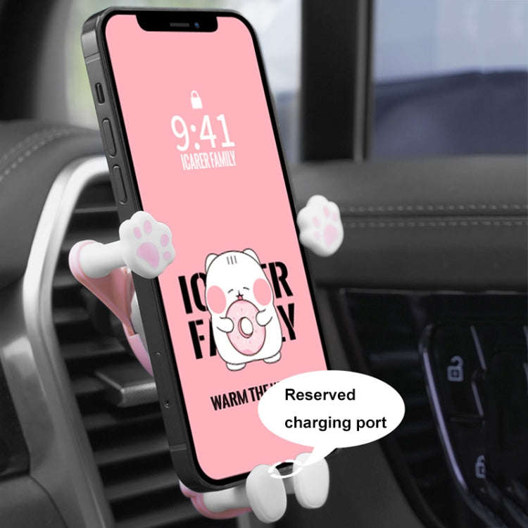 ICARER FAMILY AK-01 Car Air Outlet Cartoon Phone Holder Car Navigation Gravity Support Frame(White)