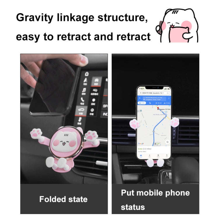 ICARER FAMILY AK-01 Car Air Outlet Cartoon Phone Holder Car Navigation Gravity Support Frame(White)