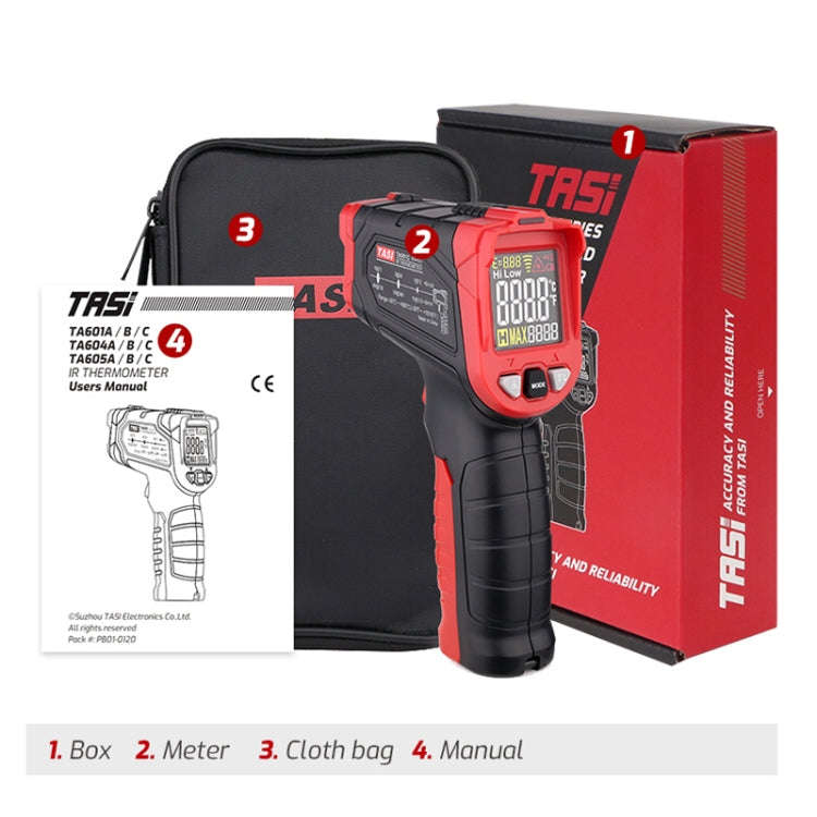TASI TA601C -50-880 Degrees Celsius Infrared Thermometer Electronic Color Screen Thermometer