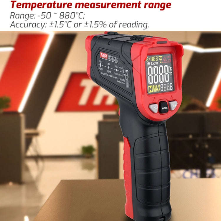TASI TA601C -50-880 Degrees Celsius Infrared Thermometer Electronic Color Screen Thermometer
