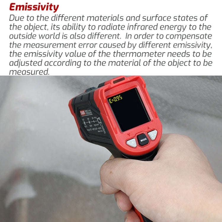 TASI TA601C -50-880 Degrees Celsius Infrared Thermometer Electronic Color Screen Thermometer