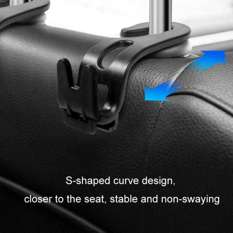 3pcs Car Foldable Hook Multifunctional Rear Seat Phone Holder(Black)