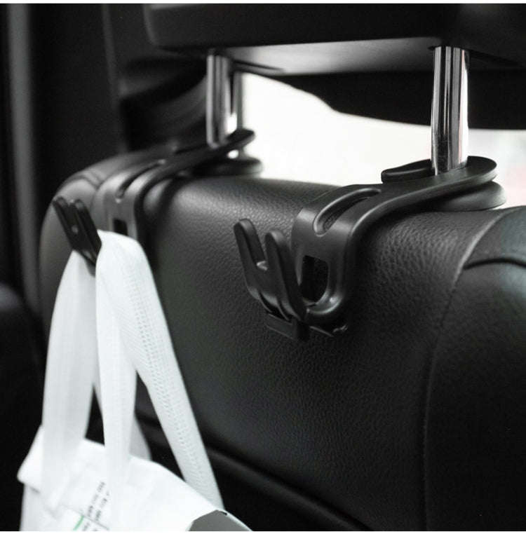 3pcs Car Foldable Hook Multifunctional Rear Seat Phone Holder(Black)