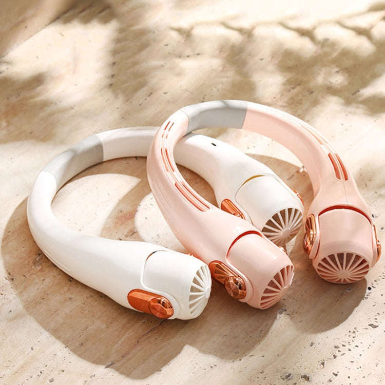 Mini Silicone Neck Fan Portable USB Student Outdoor Adjustable Fan(Pink)
