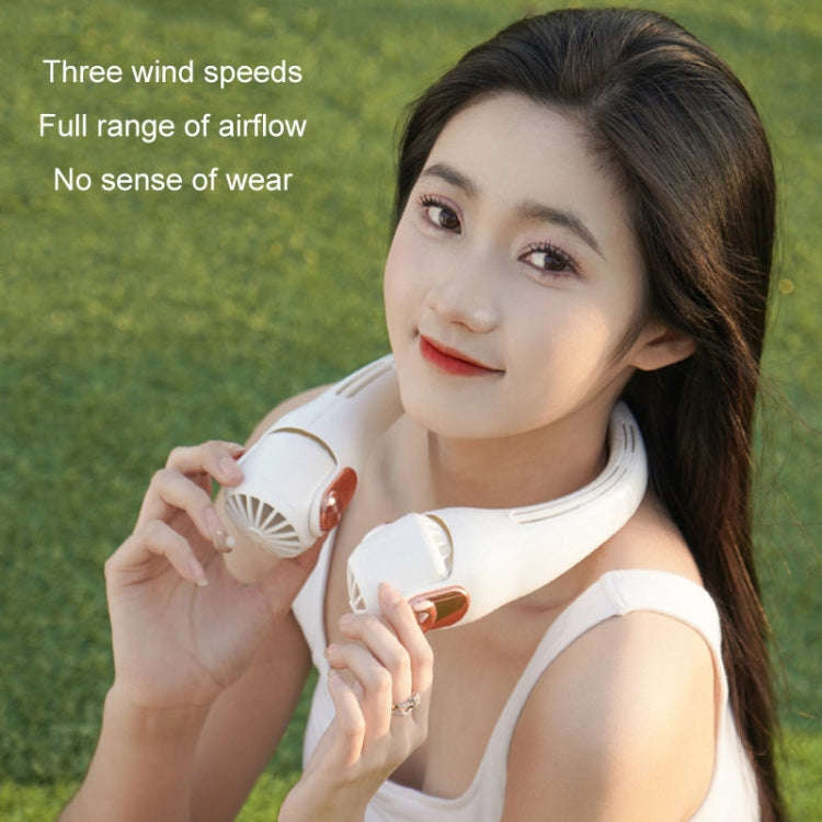 Mini Silicone Neck Fan Portable USB Student Outdoor Adjustable Fan(Pink)