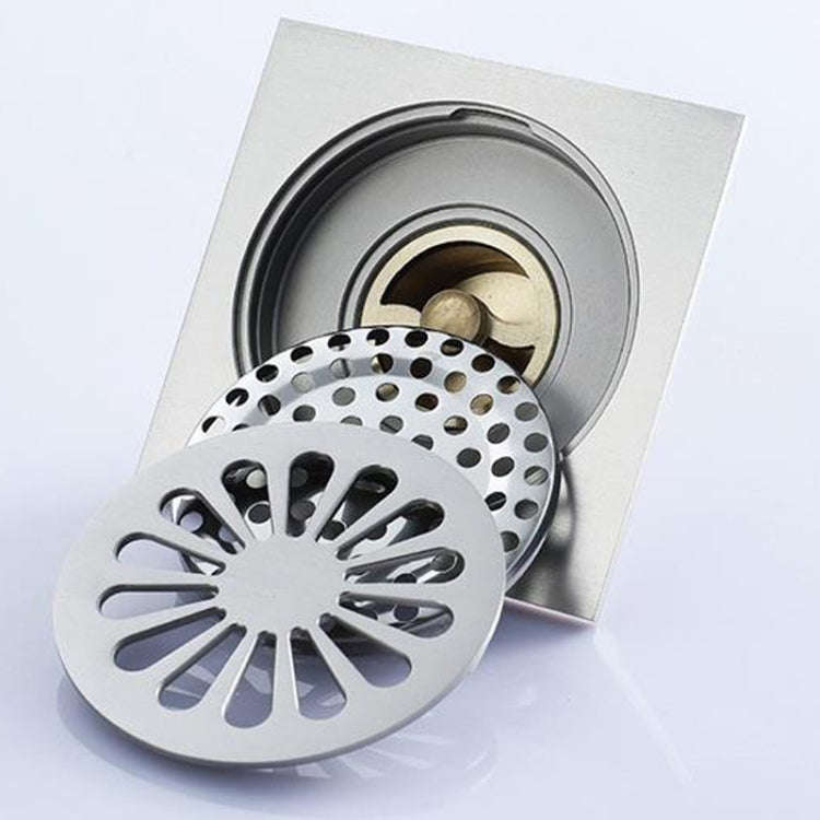Bathroom Brushed Anti-Return Water, Insect and Odor Resistant Floor Drain(Copper)
