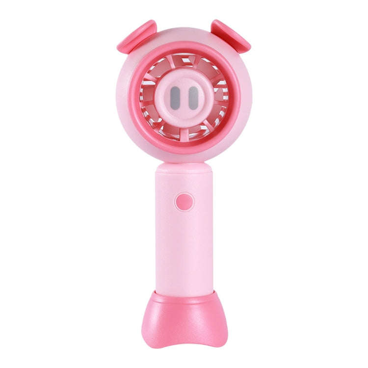 USB Handheld Fan Mini Portable Desktop Cute Cartoon Fan(Pink Pig)