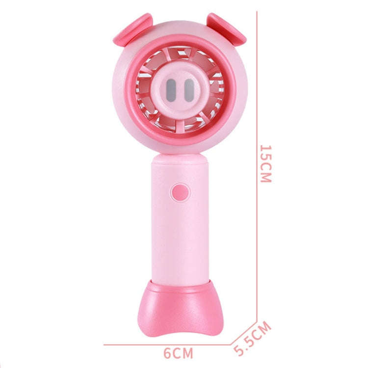USB Handheld Fan Mini Portable Desktop Cute Cartoon Fan(Pink Pig)