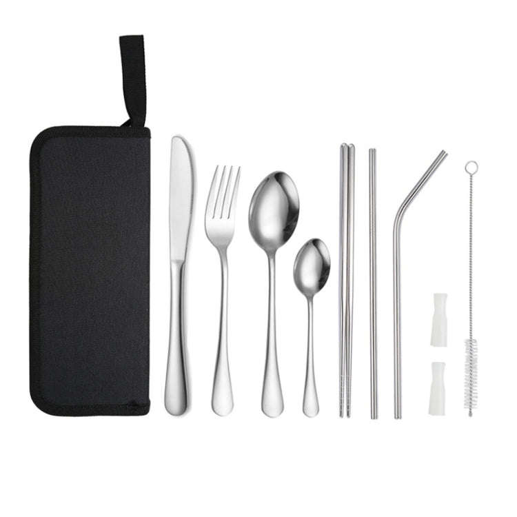 Portable Stainless Steel Cutlery Set Outdoor Picnic Knife And Fork Tool With Storage Bag, Style: ...