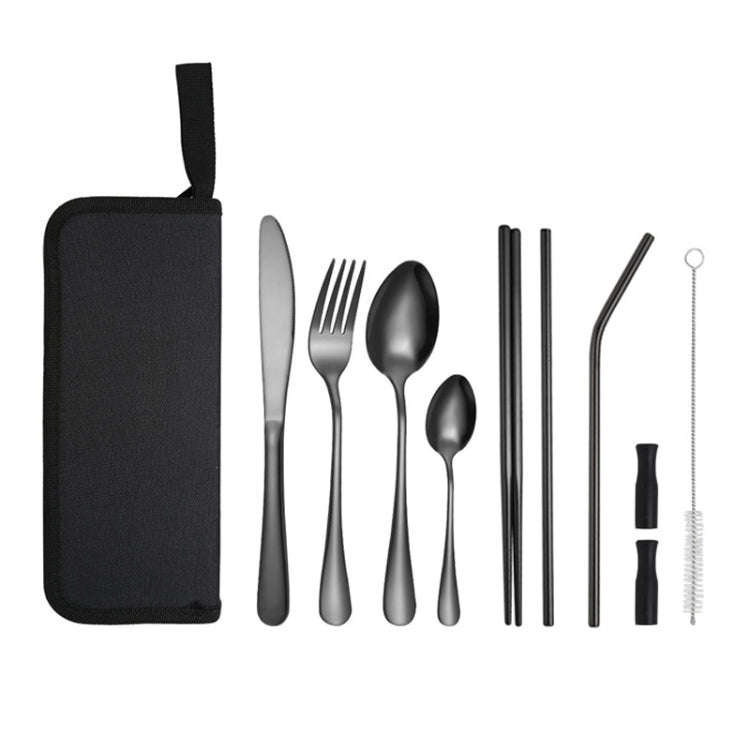 Portable Stainless Steel Cutlery Set Outdoor Picnic Knife And Fork Tool With Storage Bag, Style: ...