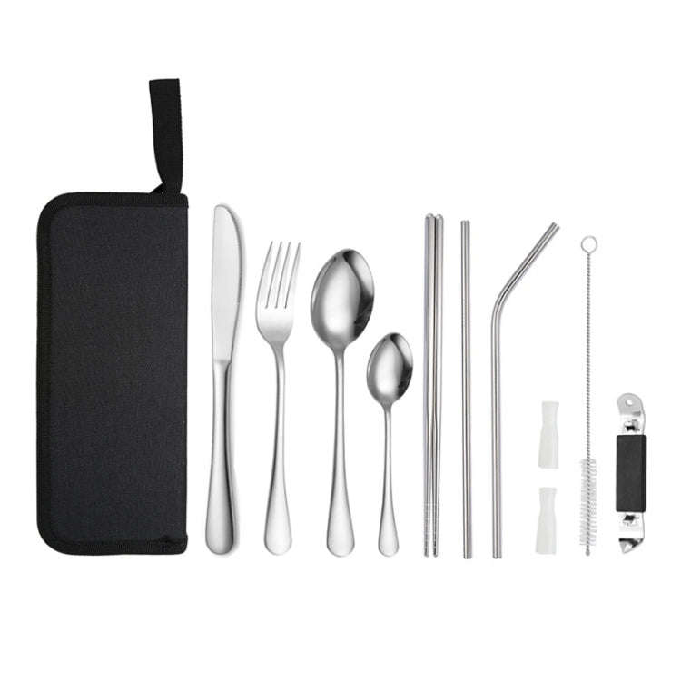 Portable Stainless Steel Cutlery Set Outdoor Picnic Knife And Fork Tool With Storage Bag, Style: ...