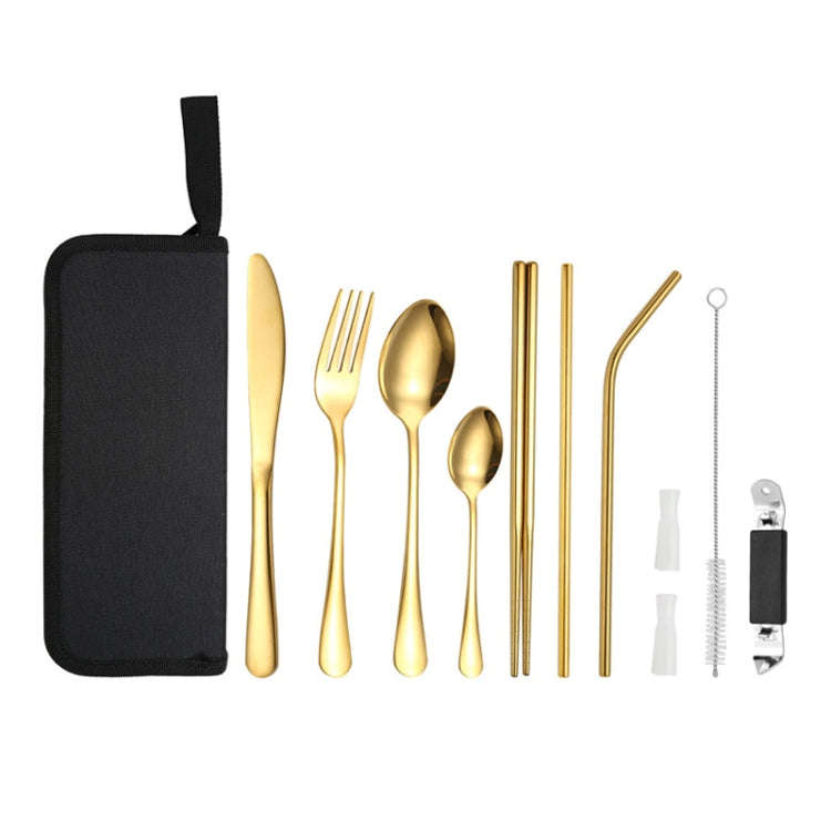 Portable Stainless Steel Cutlery Set Outdoor Picnic Knife And Fork Tool With Storage Bag, Style: ...