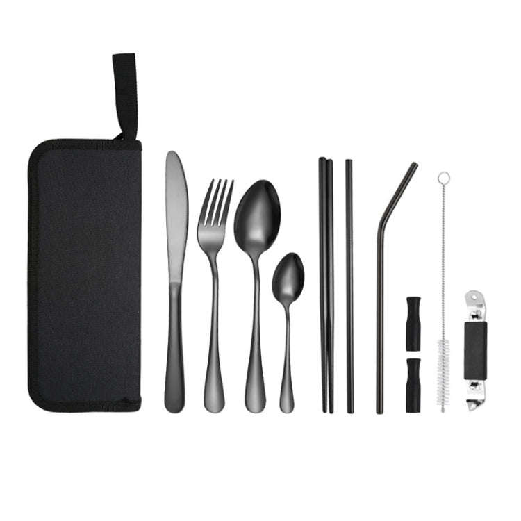 Portable Stainless Steel Cutlery Set Outdoor Picnic Knife And Fork Tool With Storage Bag, Style: ...
