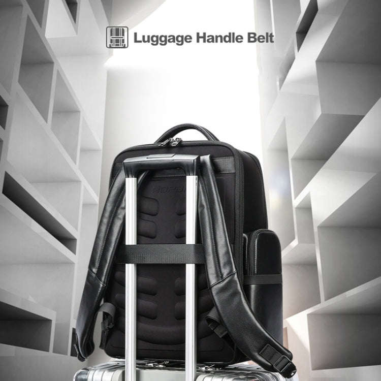 Bopai 61-98611 Large-capacity Waterproof First-layer Cowhide Laptop Backpack With USB+Type-C Port...