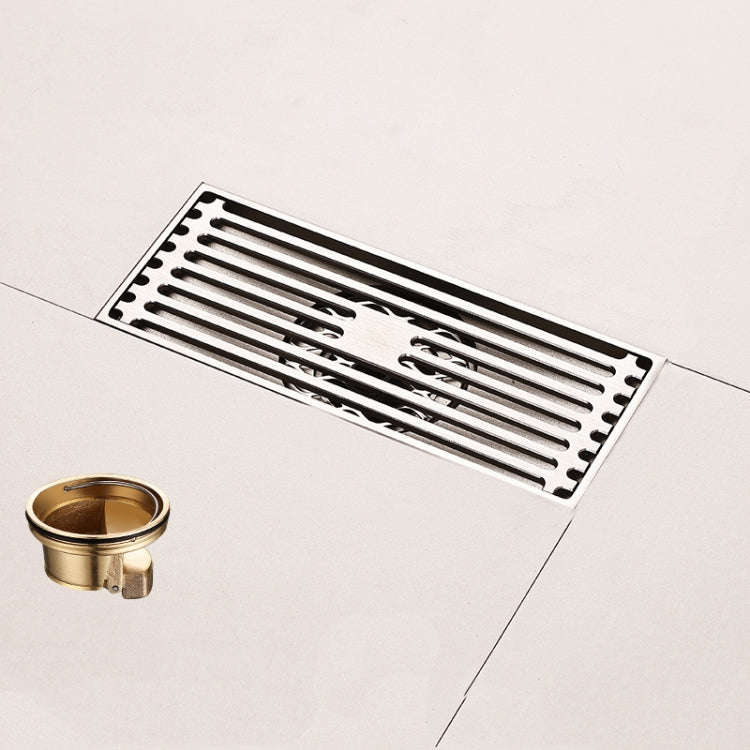 All Copper Brushed Anti-Odor Floor Drain Gravity Copper Core Bathroom Floor Drain, Specification:...