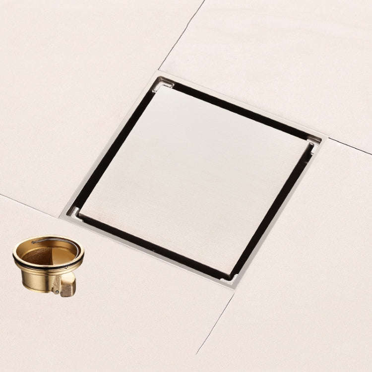 All Copper Brushed Anti-Odor Floor Drain Gravity Copper Core Bathroom Floor Drain, Specification:...