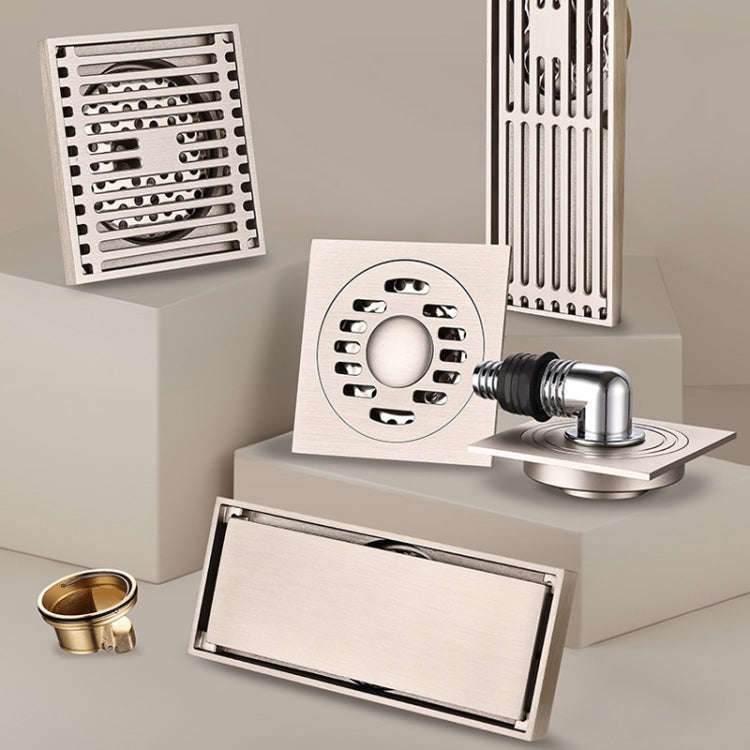All Copper Brushed Anti-Odor Floor Drain Gravity Copper Core Bathroom Floor Drain, Specification:...