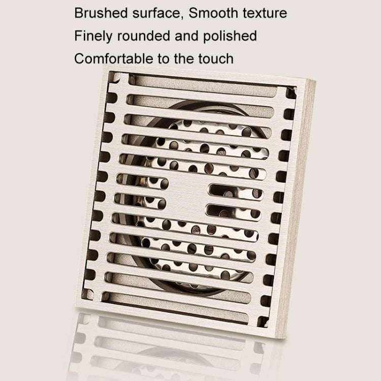 All Copper Brushed Anti-Odor Floor Drain Gravity Copper Core Bathroom Floor Drain, Specification:...